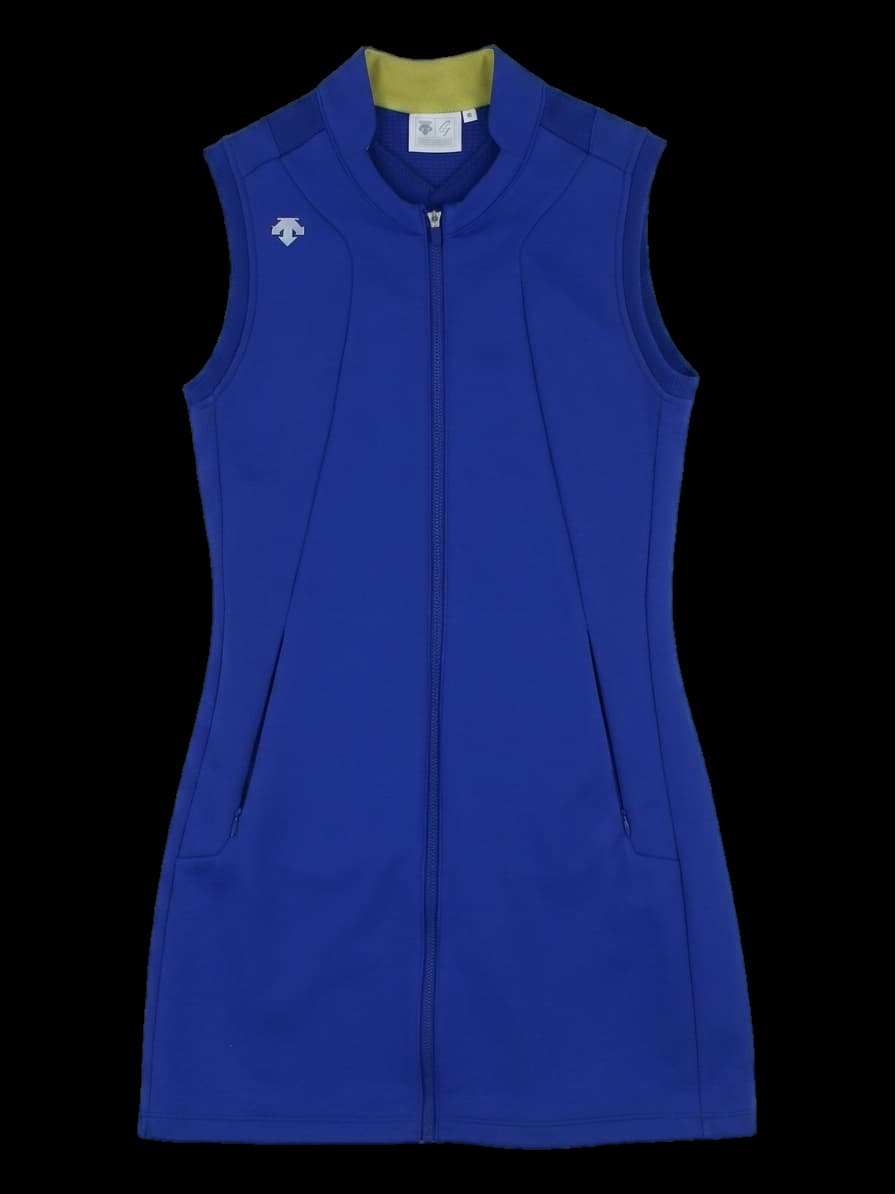 블루 집업 민소매 원피스