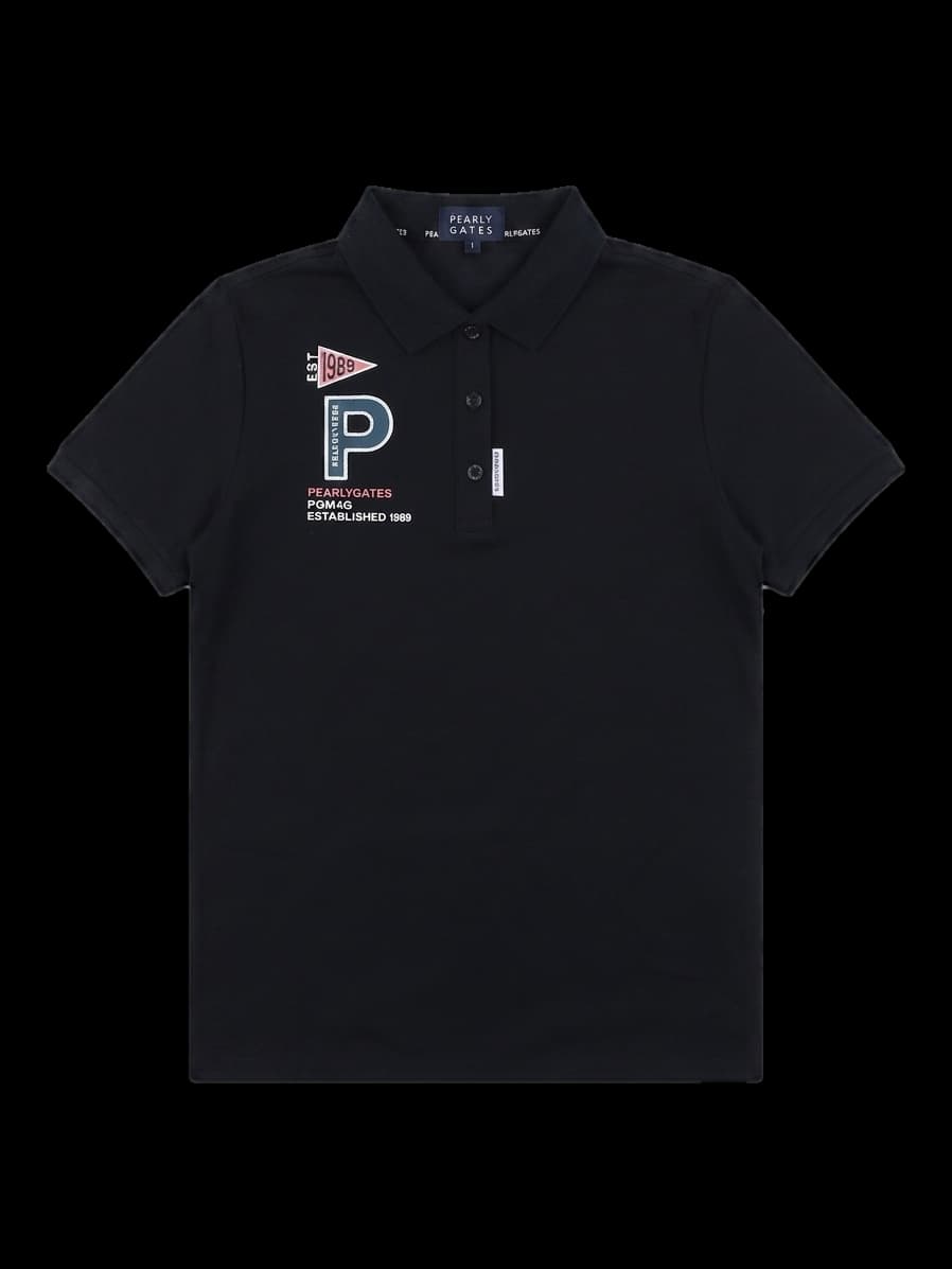 파리게이츠 블랙 그래픽 반팔 카라티