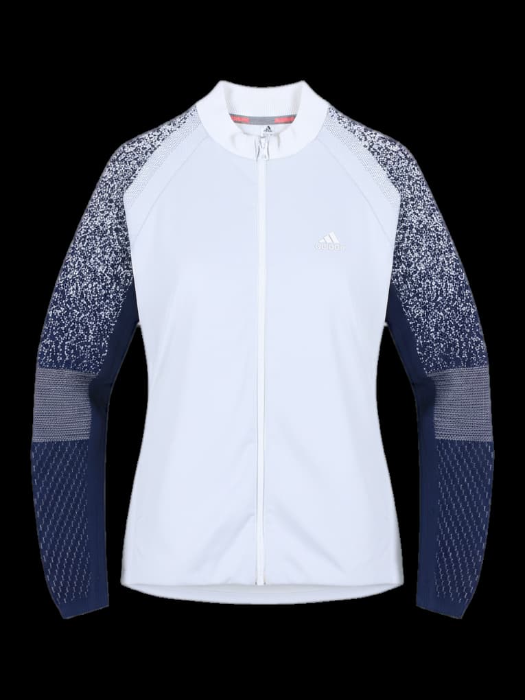 니트 배색 집업 점퍼