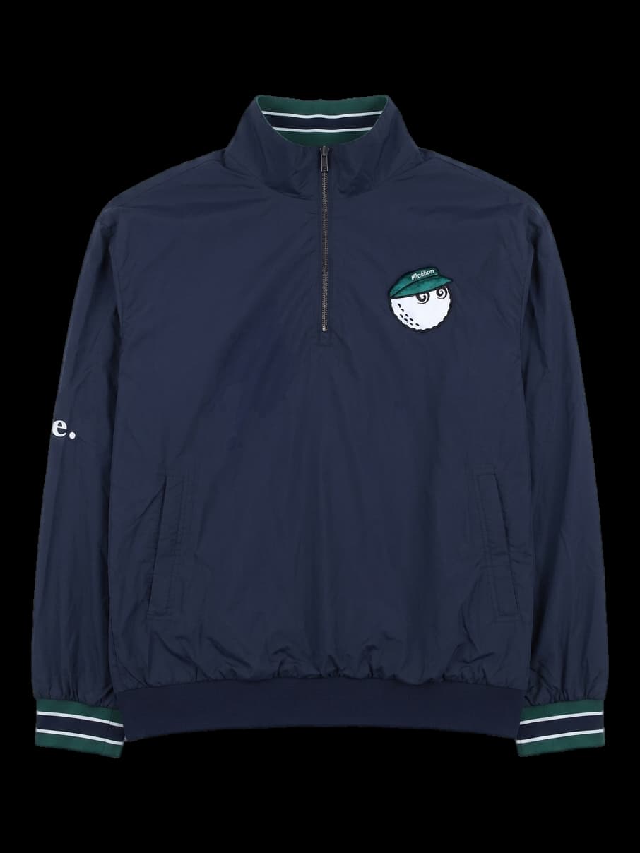 네이비 하프집업 그래픽 바람막이