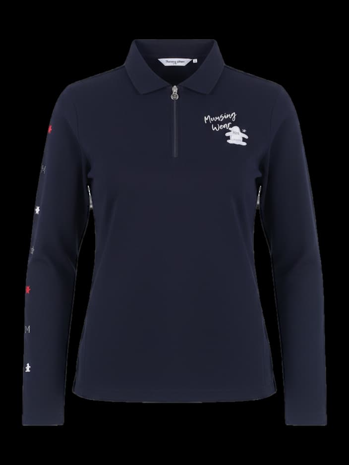 여성 긴팔 반집업 티