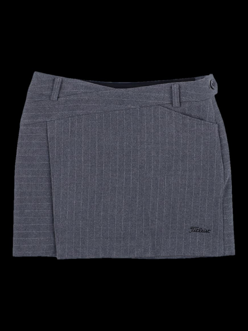타이틀리스트 그레이 핀스트라이프 랩 스커트