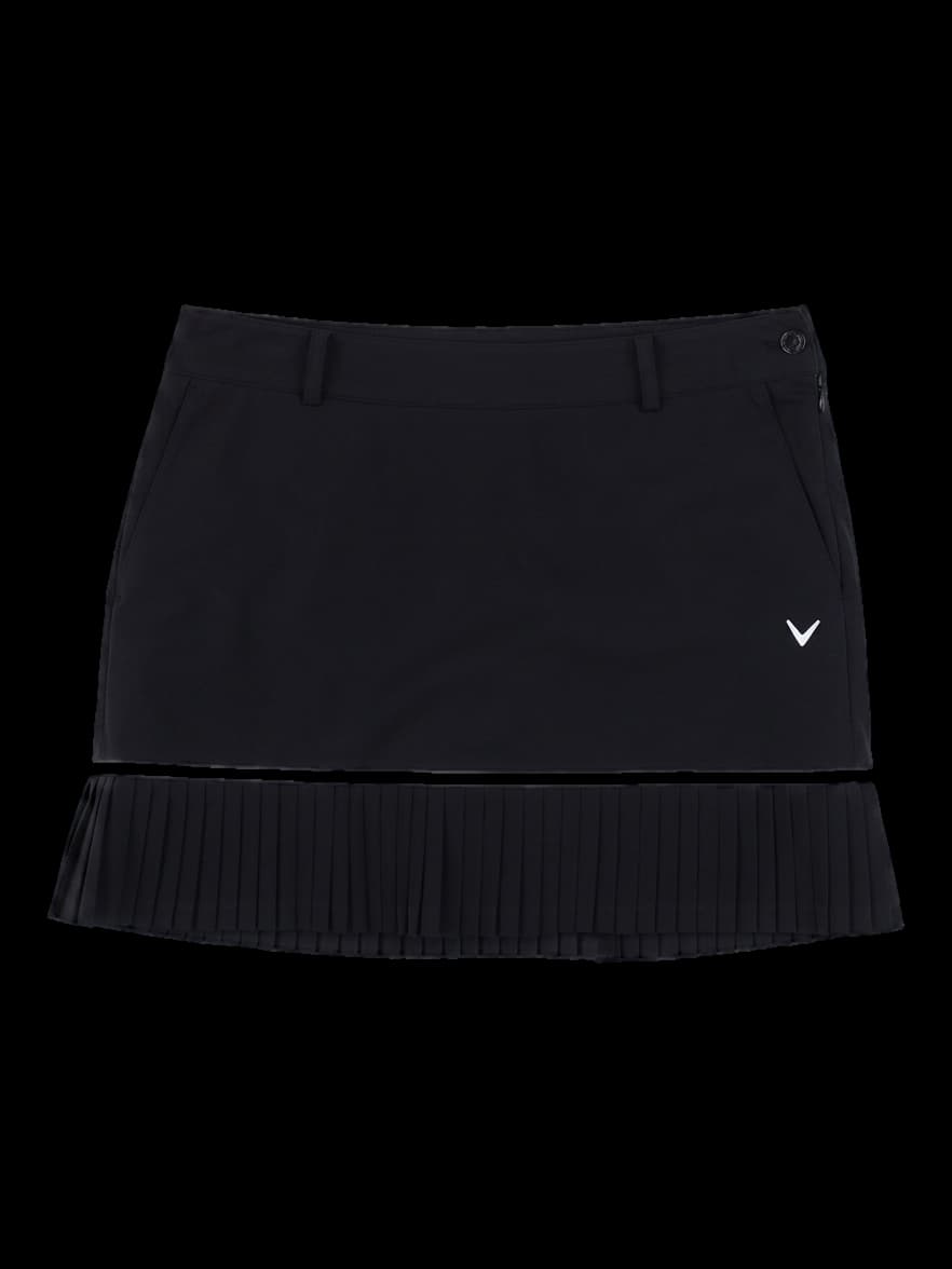 블랙 캘러웨이 플리츠 스커트