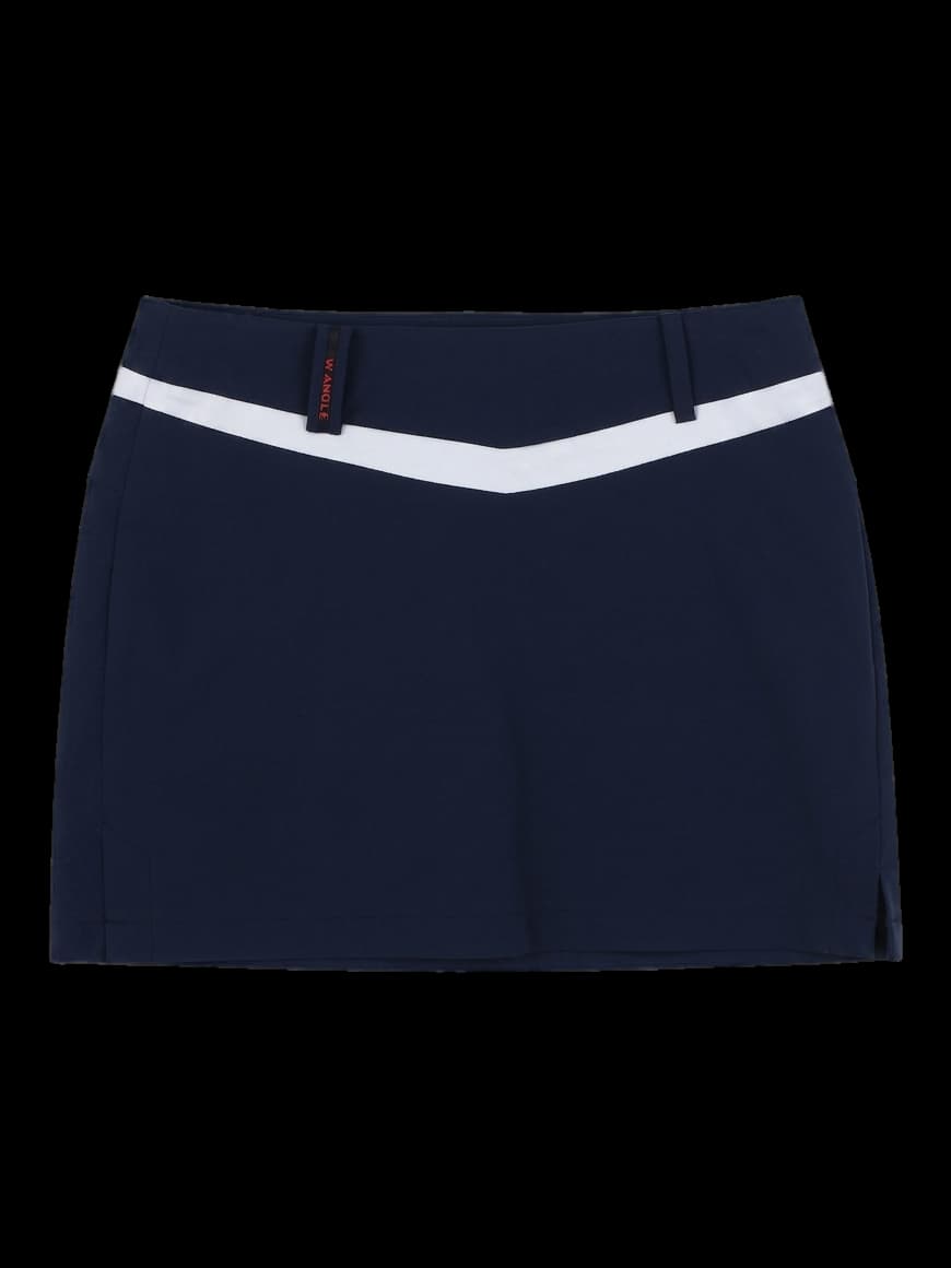 와이드앵글 여성 배색 포인트 골프 스커트