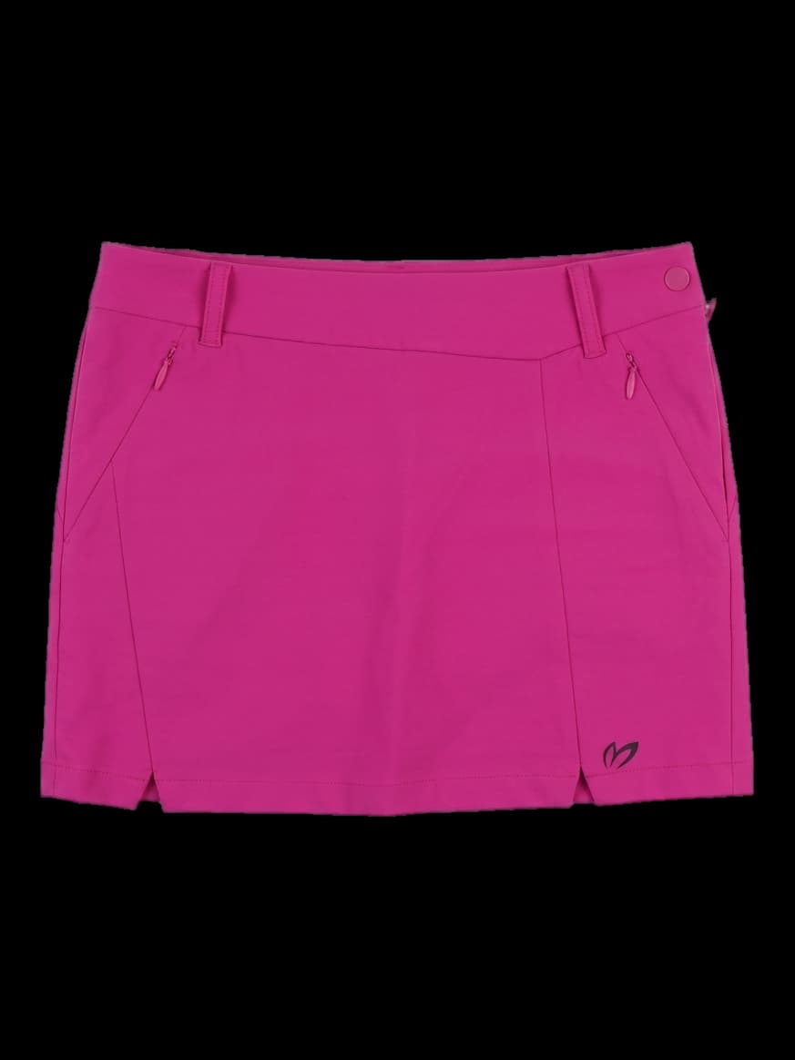 핑크 솔리드 로고 포인트 스커트