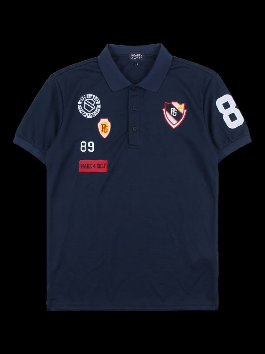 파리게이츠 네이비 패치 포인트 반팔 카라티