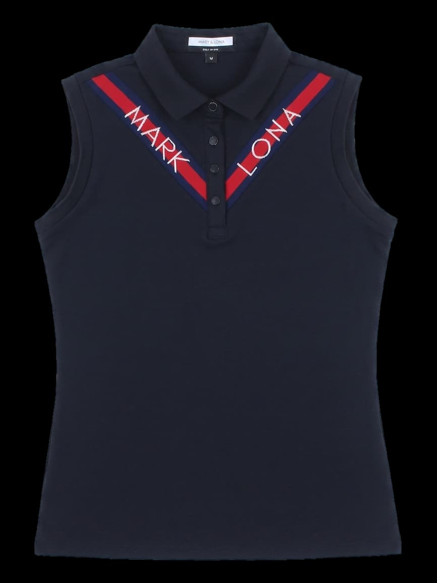 블랙 민소매 카라티 (마크앤로나)