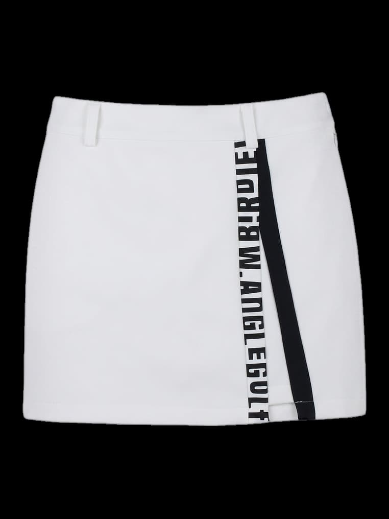 여성 화이트 레터링 포인트 골프 스커트
