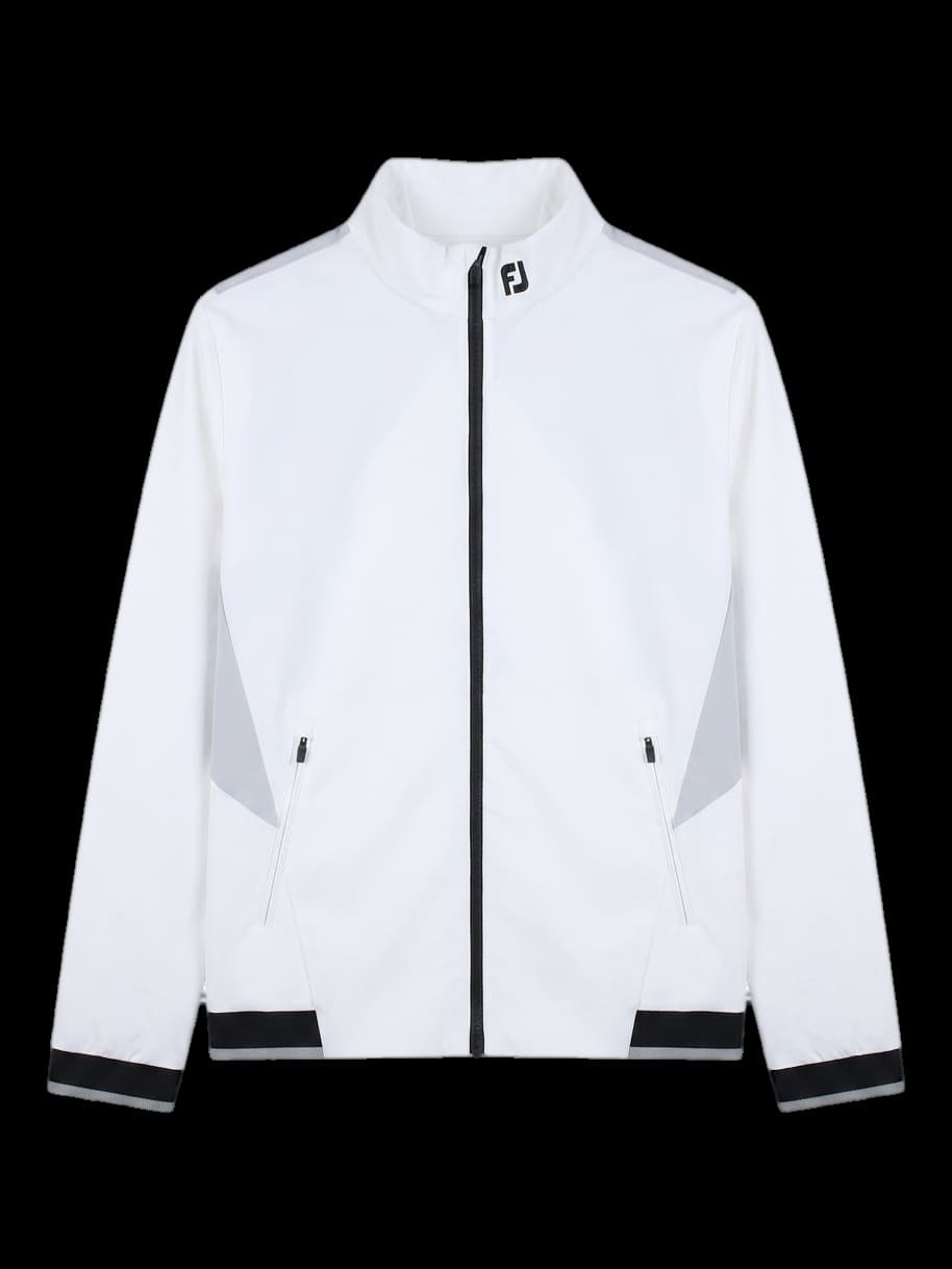 화이트 컬러블록 바람막이 자켓