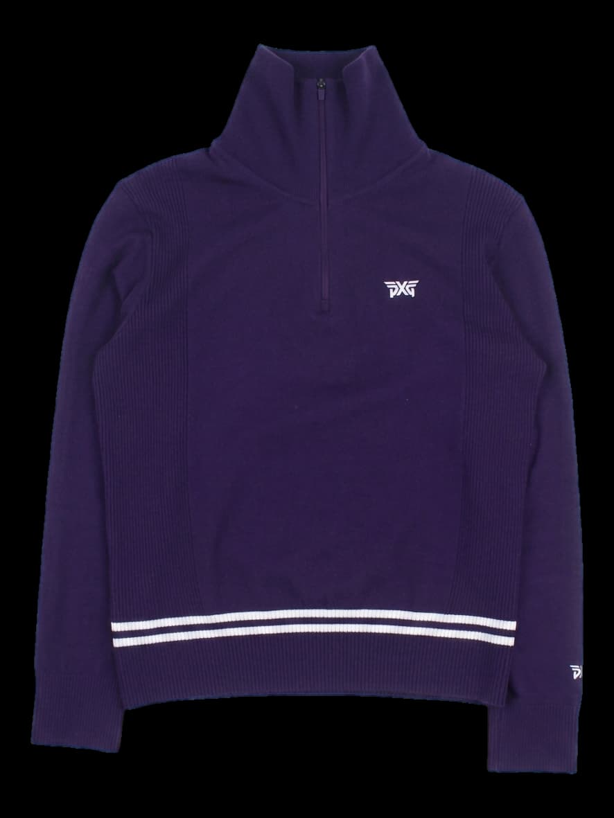 PXG 퍼플 하프 집업 니트