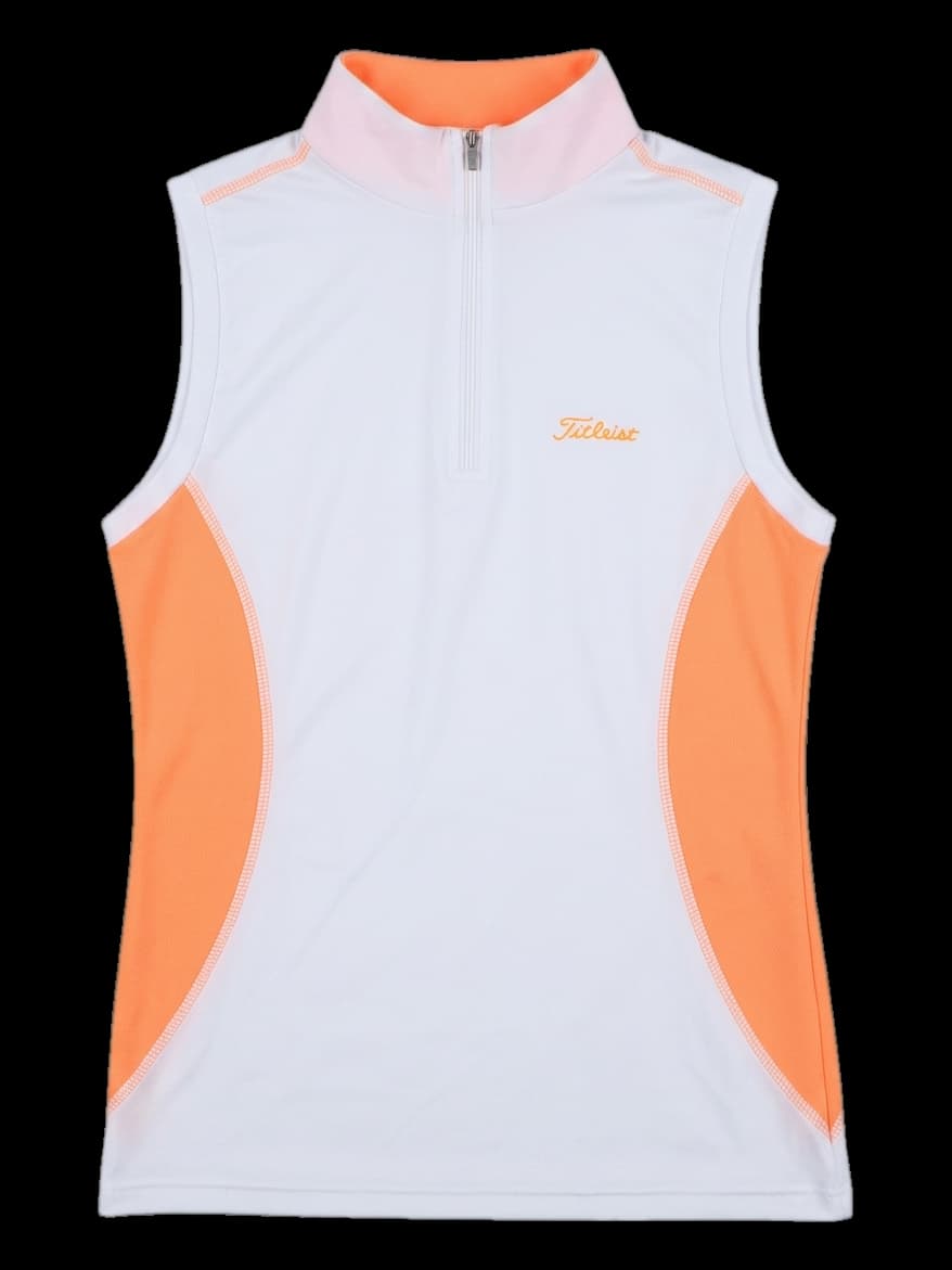 타이틀리스트 민소매 하프 집업 티셔츠