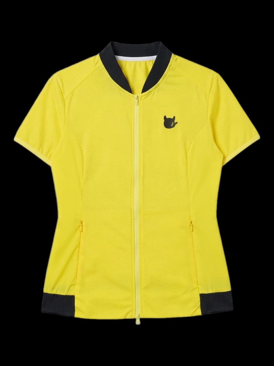 옐로우 반팔 집업 저지