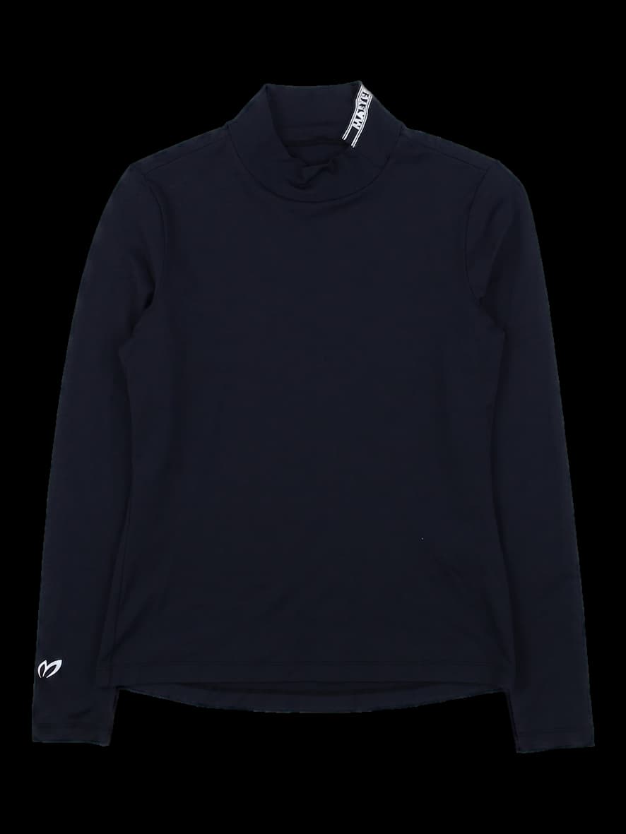 블랙 모크넥 롱슬리브 티셔츠