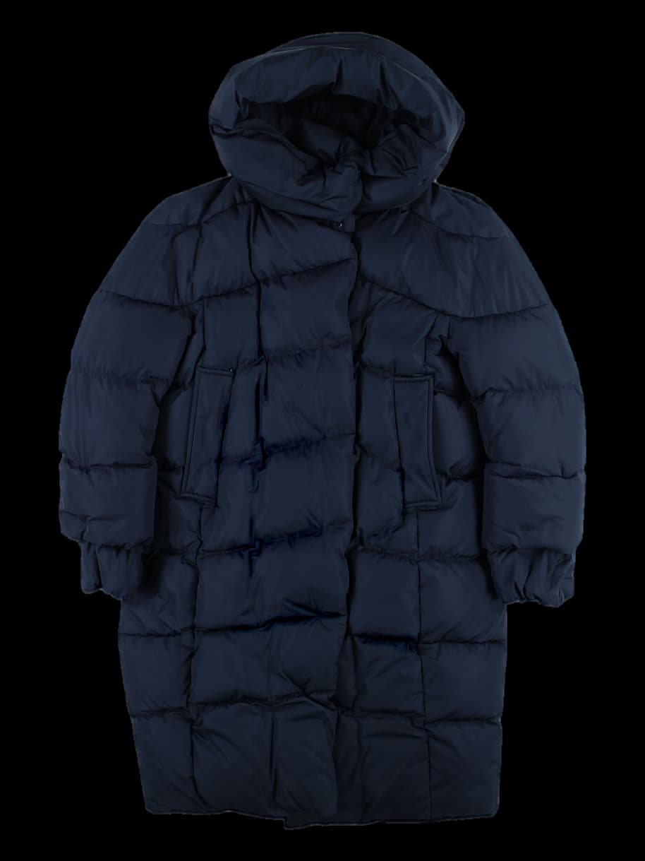 구스 다운 후드 롱 패딩