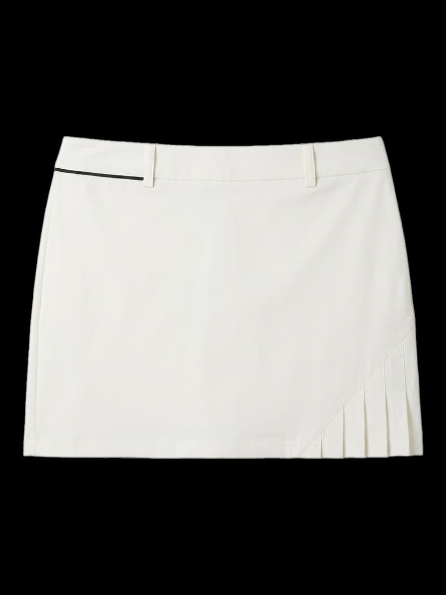 여성 화이트 플리츠 스커트