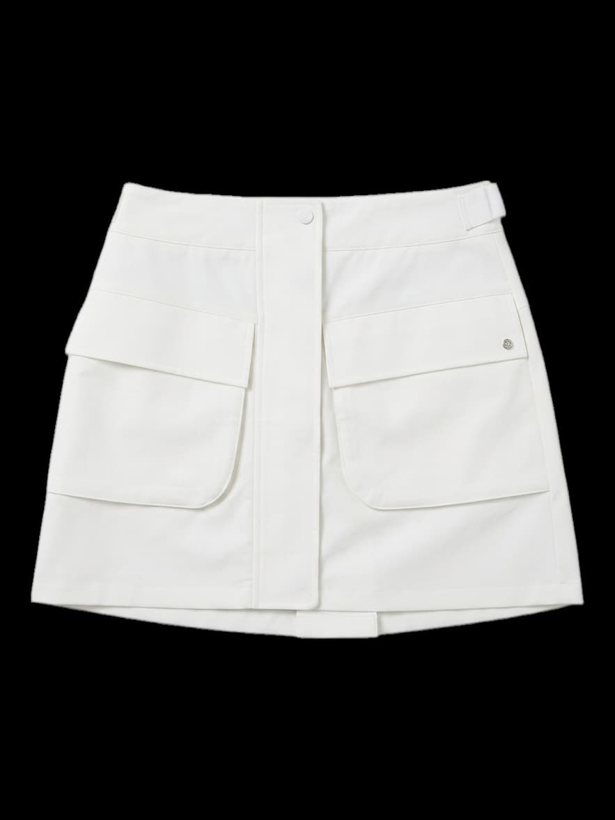 여성 화이트 카고 미니 스커트