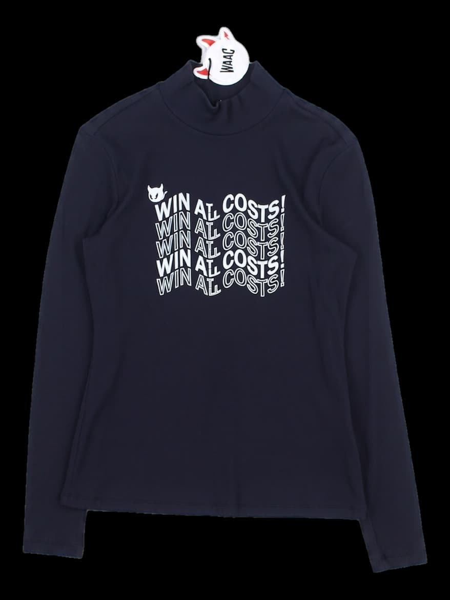 WAAC 네이비 하이넥 긴팔 티셔츠
