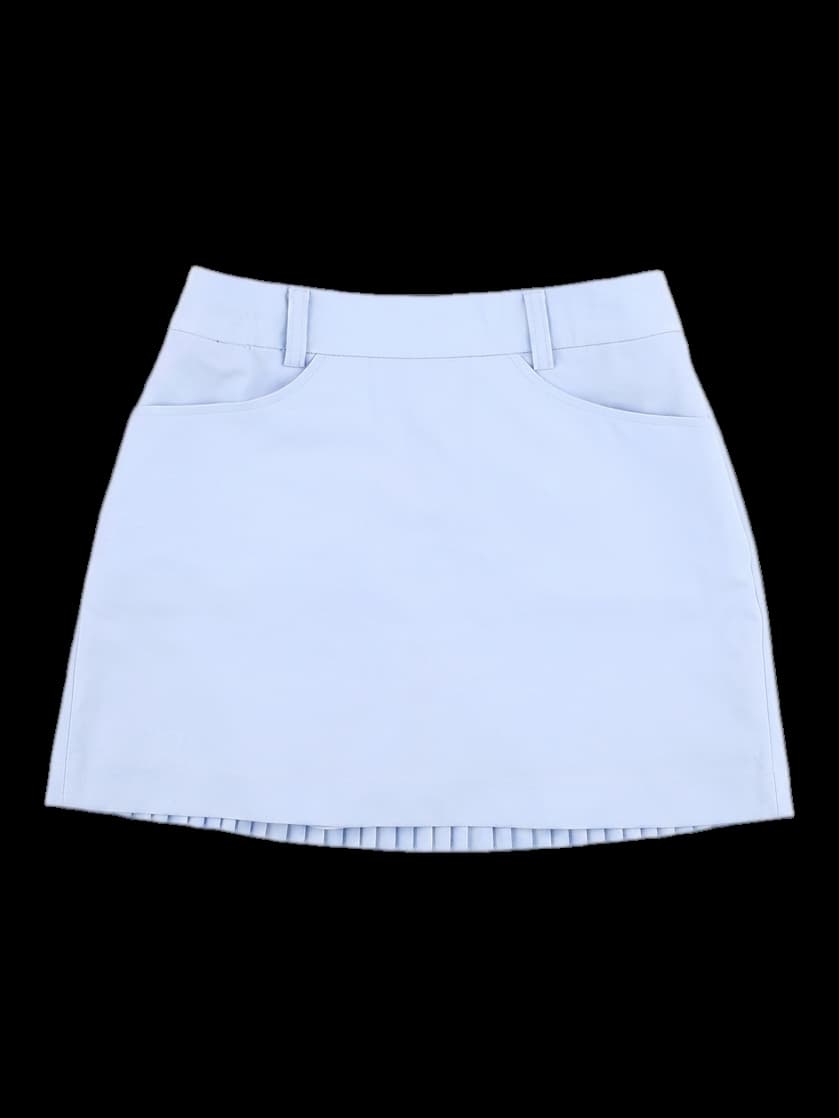 스카이블루 플리츠 믹스 스커트