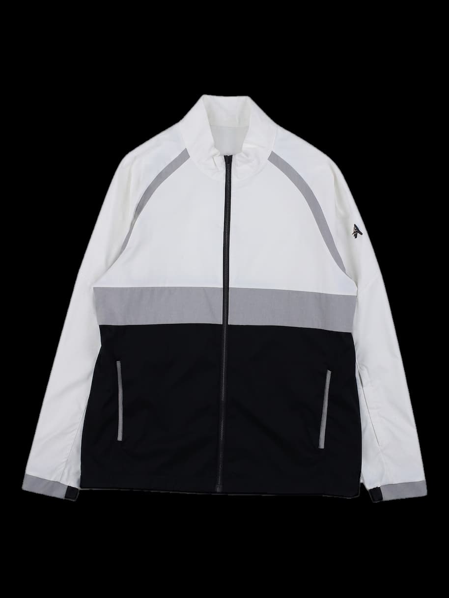 블록 앤 그레이 테이핑 바람막이 점퍼