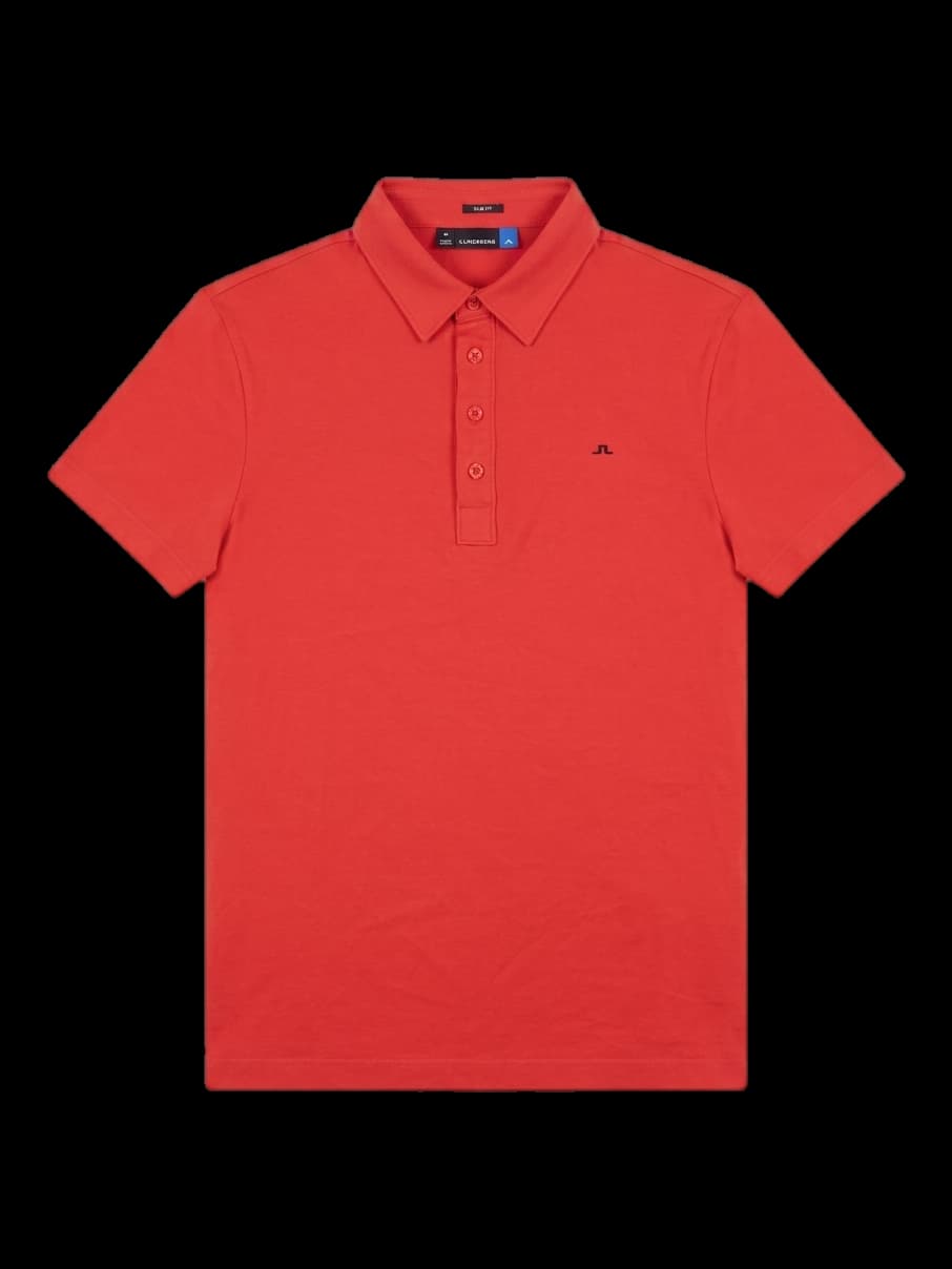 제이린드버그 레드 반팔 카라티셔츠