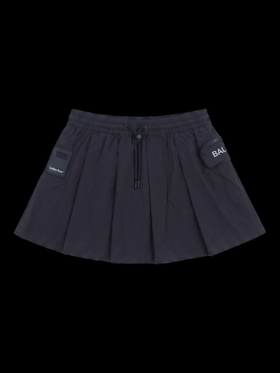 블랙 플리츠 골프 스커트