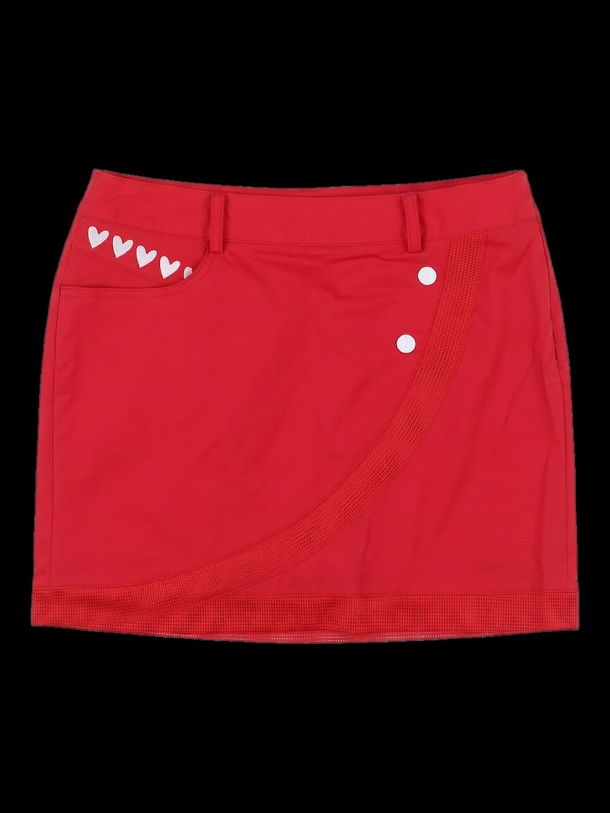 레드 하트 포켓 스커트