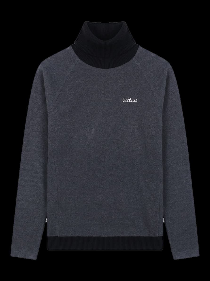 타이틀리스트 배색 터틀넥 긴팔 티셔츠