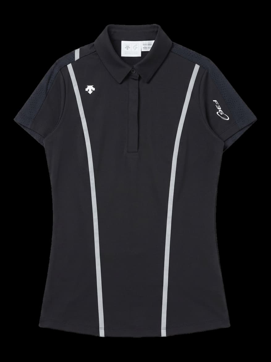 데상트 블랙 반팔 카라티