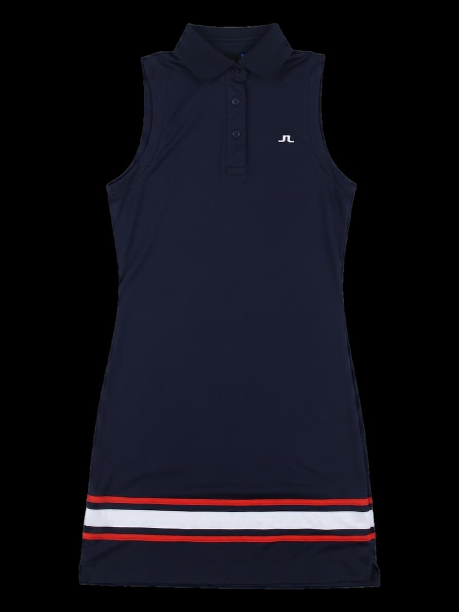 제이린드버그 민소매 카라 원피스 (네이비)