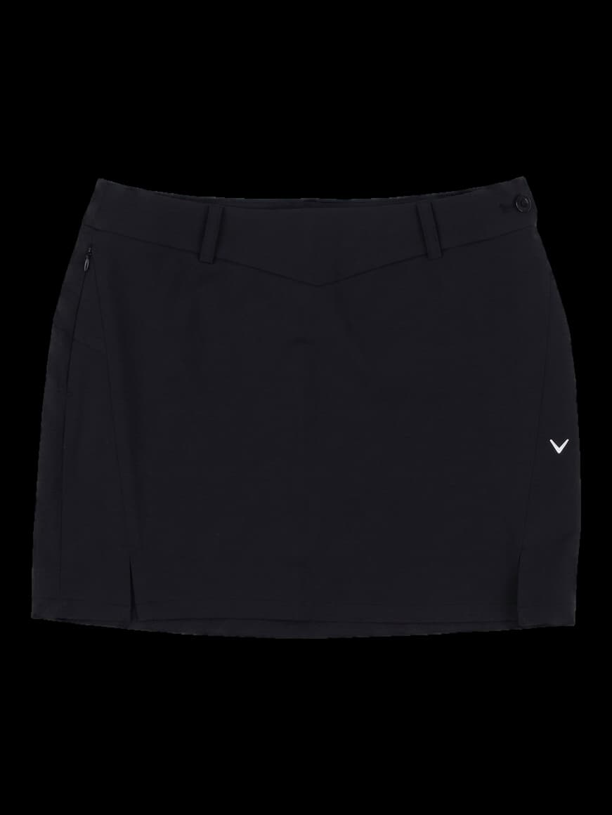 블랙 절개 디테일 스커트