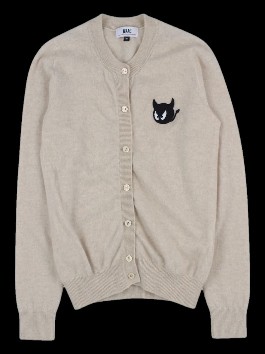 WAAC 와키 자수 베이지 니트 가디건