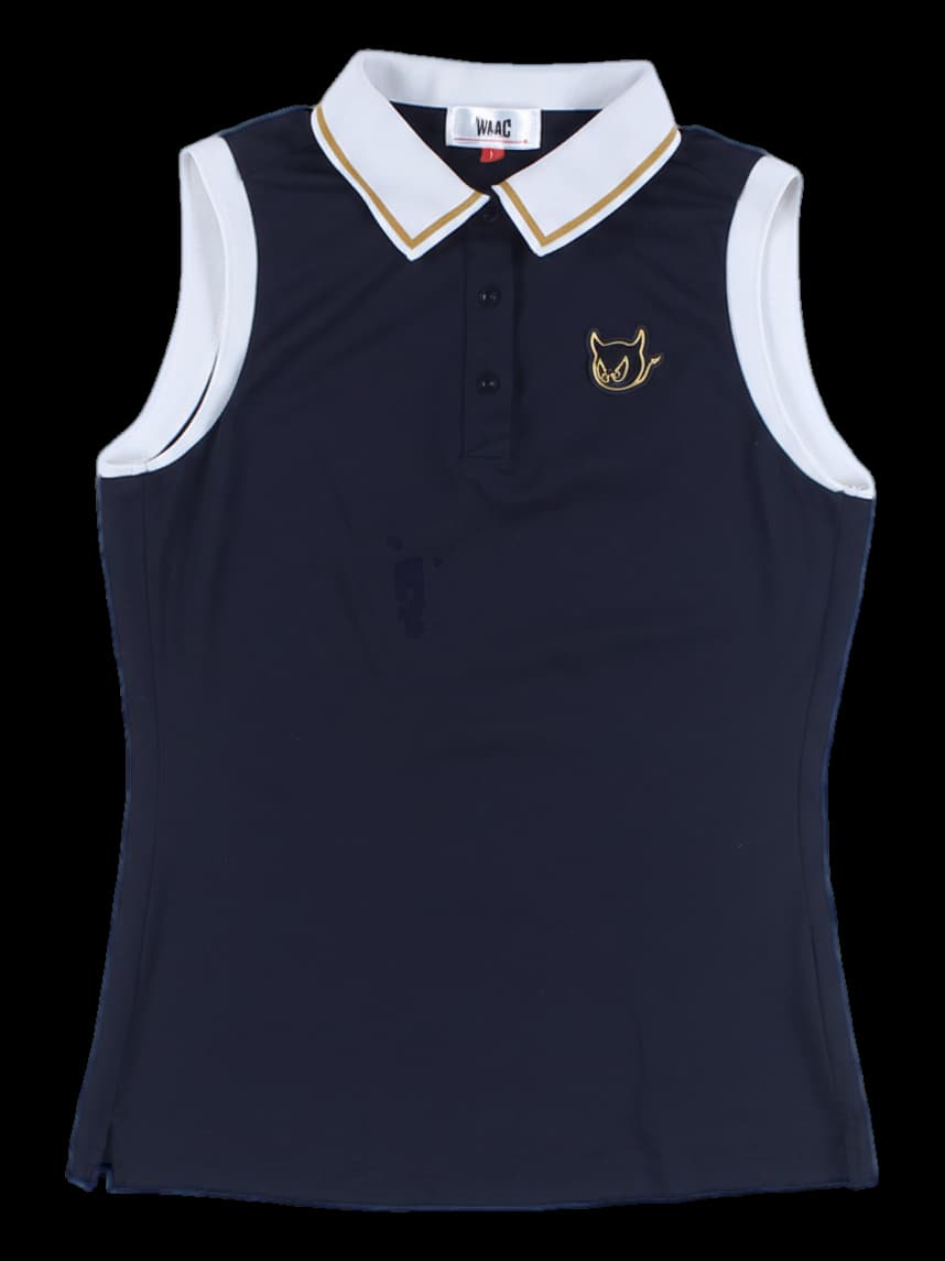 여성 민소매 카라 티