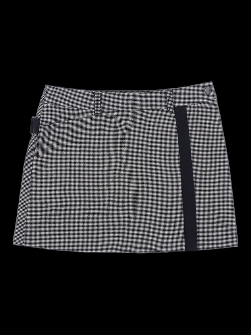 블랙 하운드투스 패턴 골프 스커트