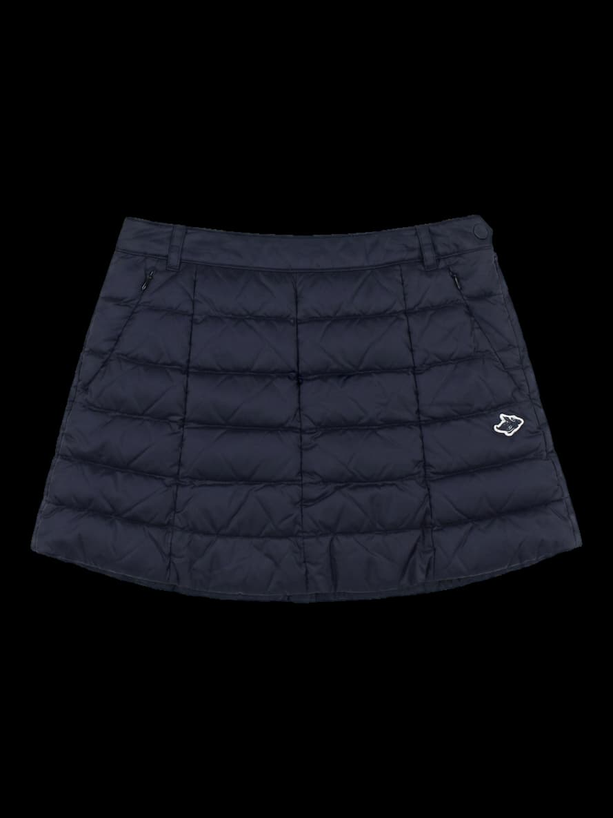 블랙 퀼팅 다운 스커트