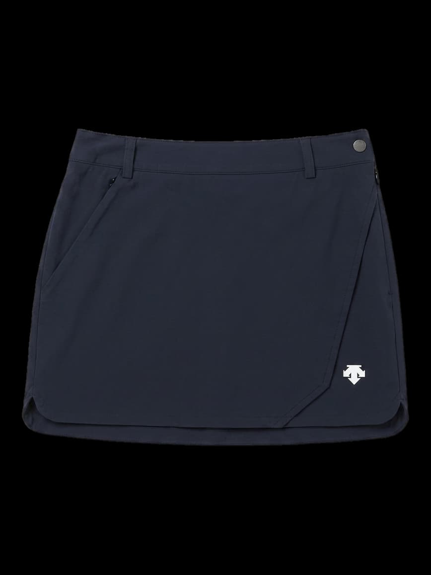 데상트 블랙 로고 여성 스커트