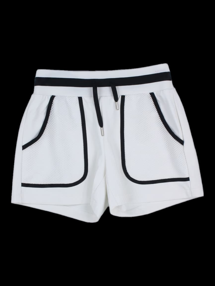 블랙 배색 화이트 반바지