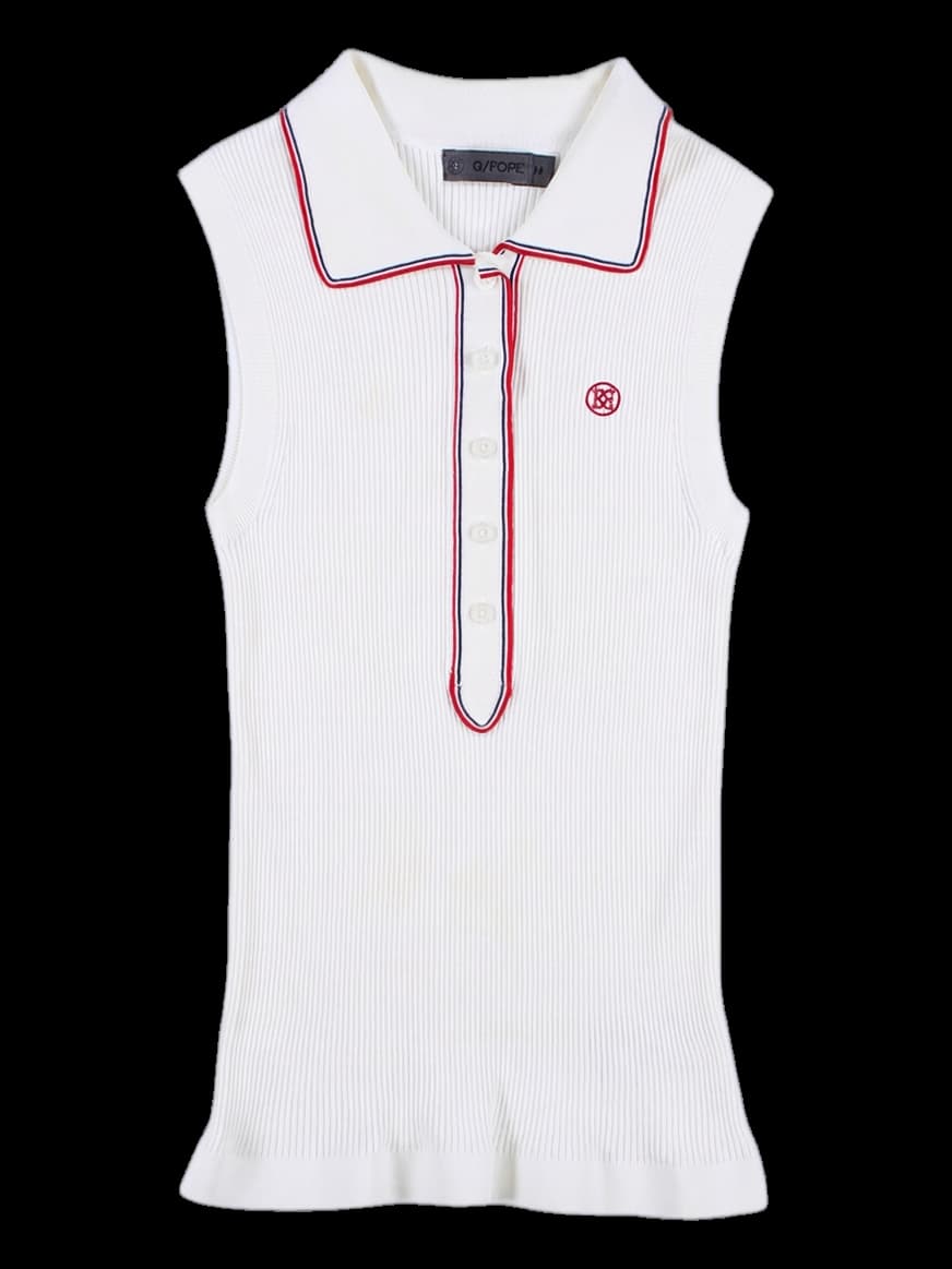 카라 민소매 니트