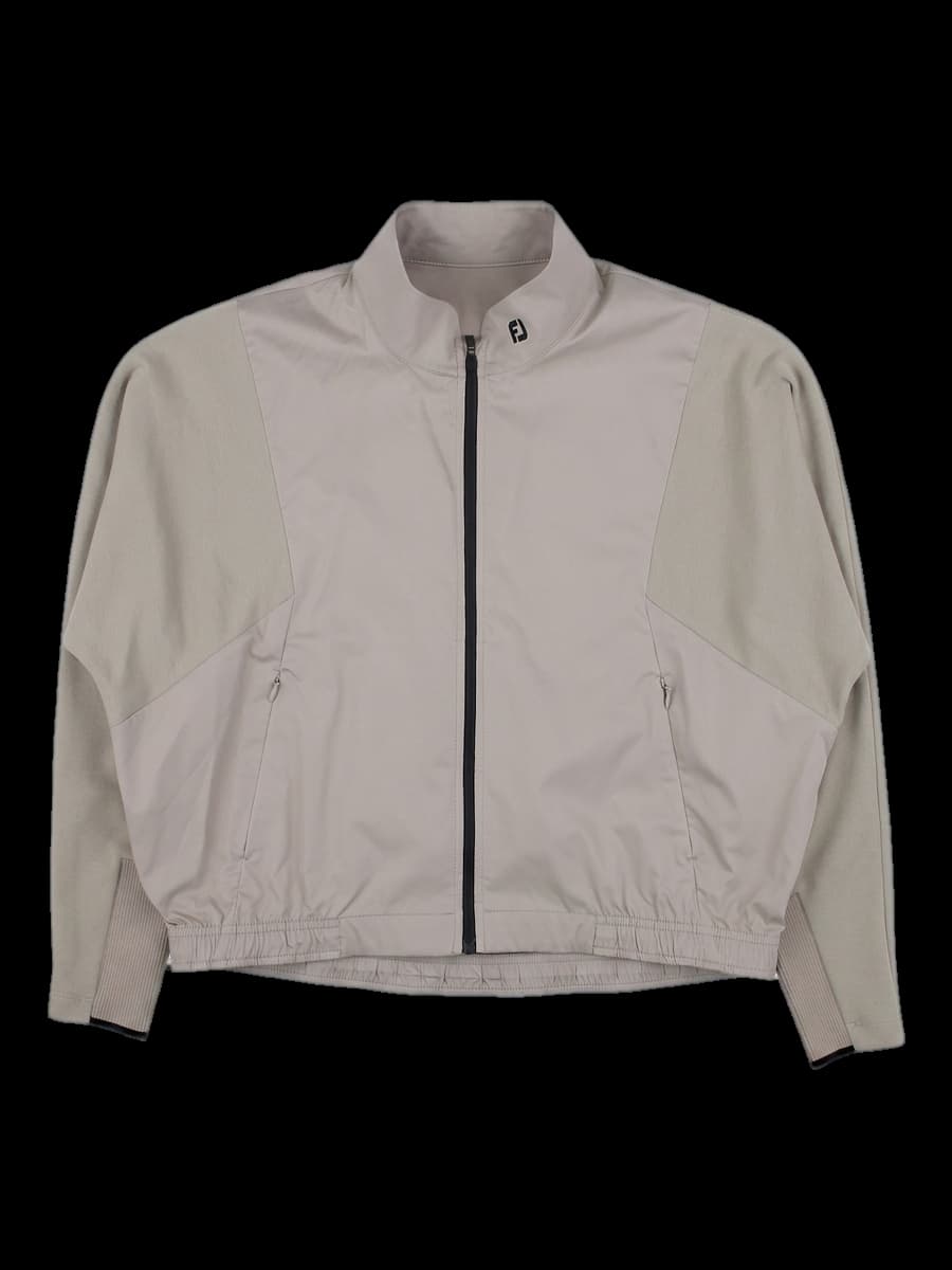 베이지 하이넥 지퍼 자켓