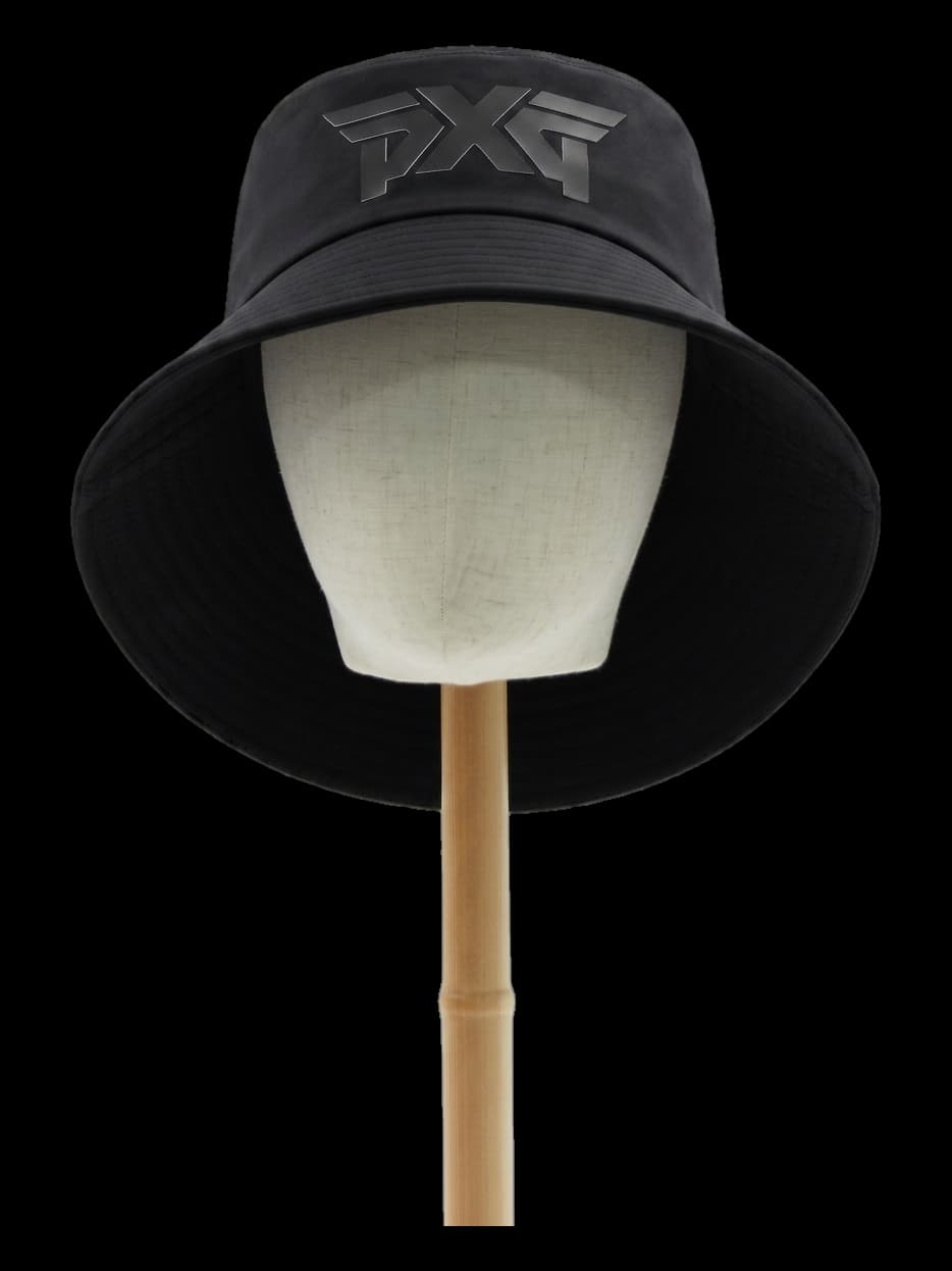 블랙 로고 포인트 버킷햇