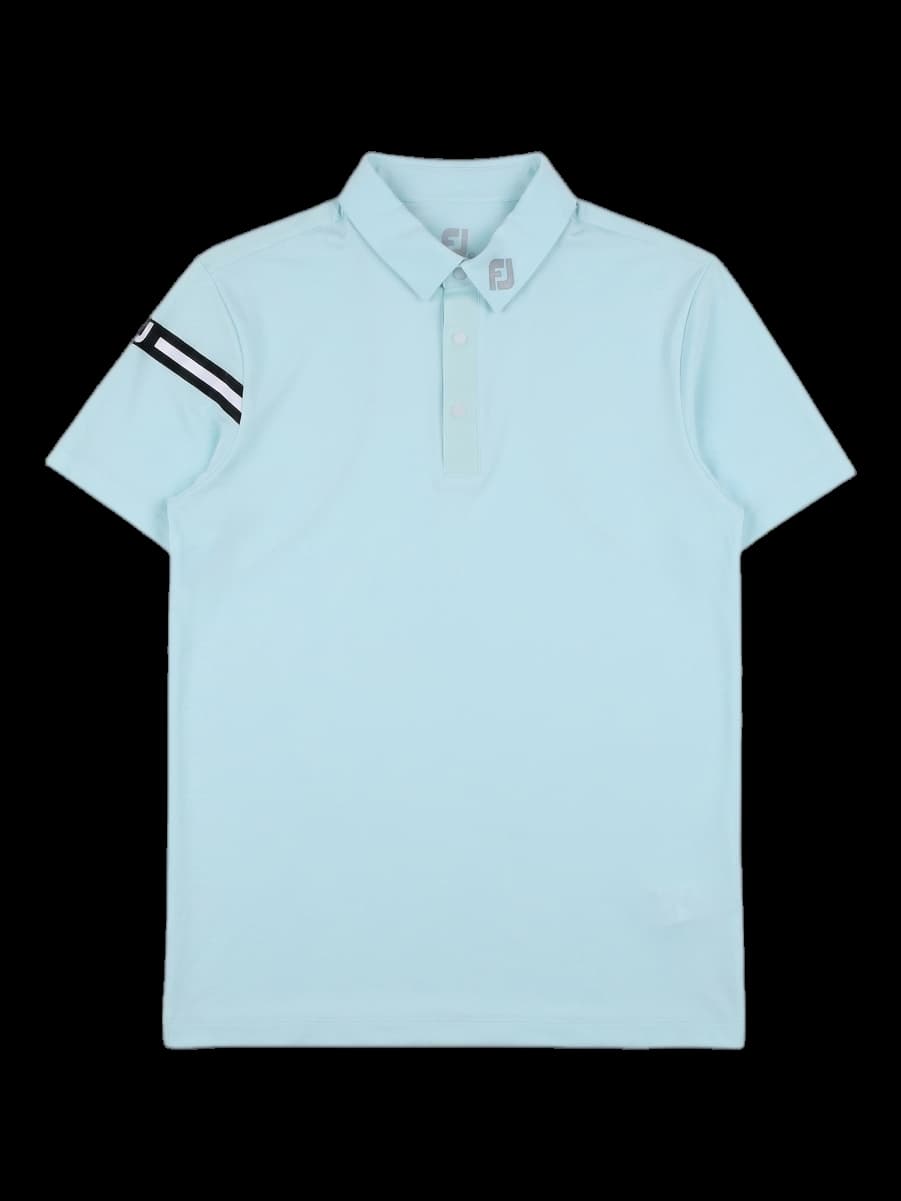 스카이 블루 반팔 카라 티셔츠