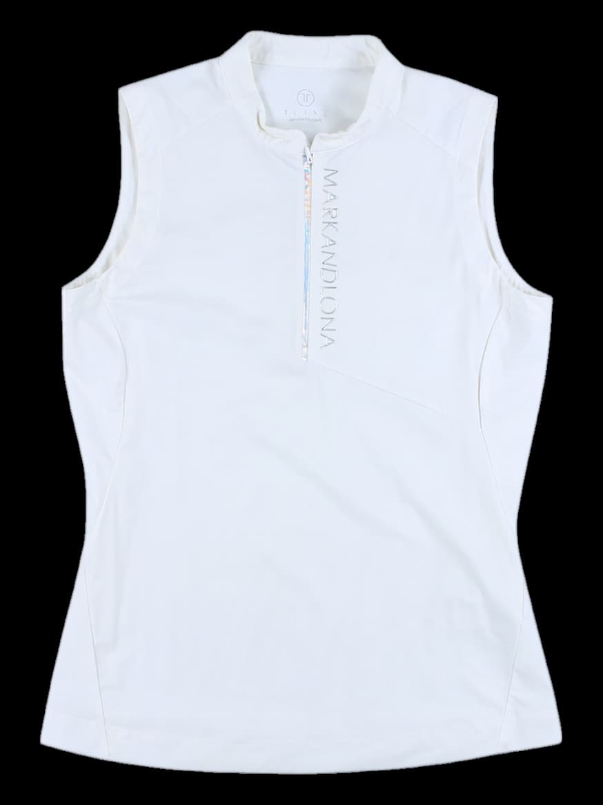 [여성] 반집업 민소매 티