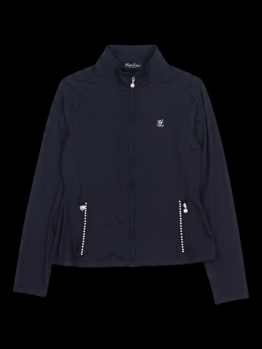 블랙 하이넥 집업 자켓