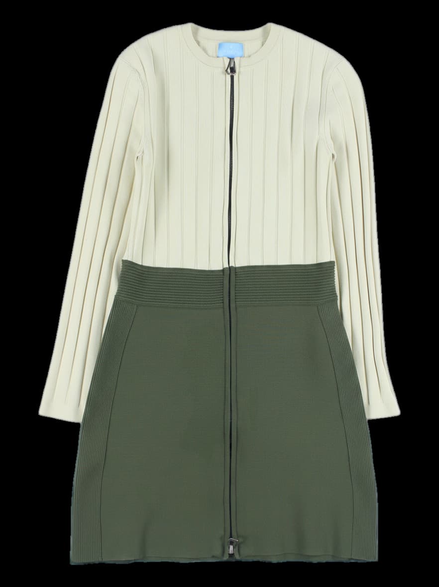 집업 니트 원피스