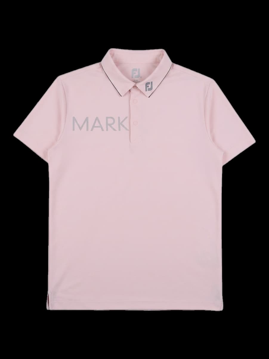 핑크 반팔 카라 티셔츠