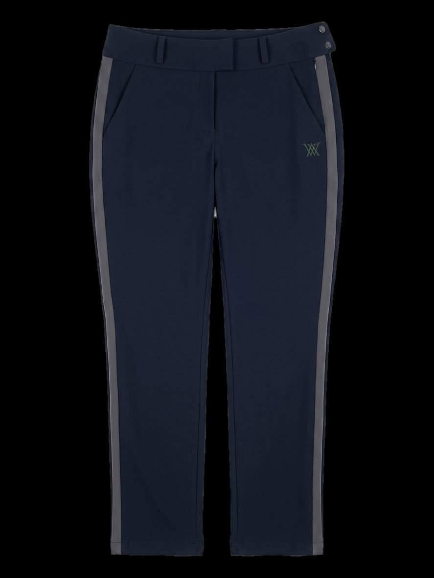 블랙 사이드 배색 골프 팬츠