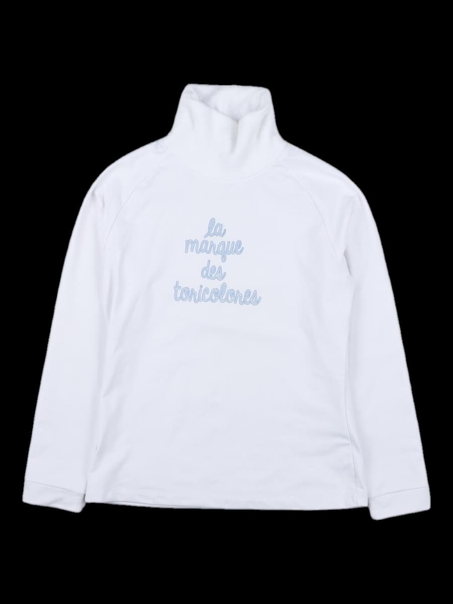 화이트 하이넥 그래픽 긴팔티