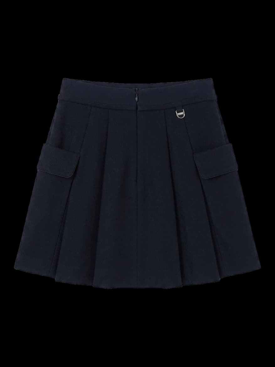 블랙 플리츠 미니 스커트