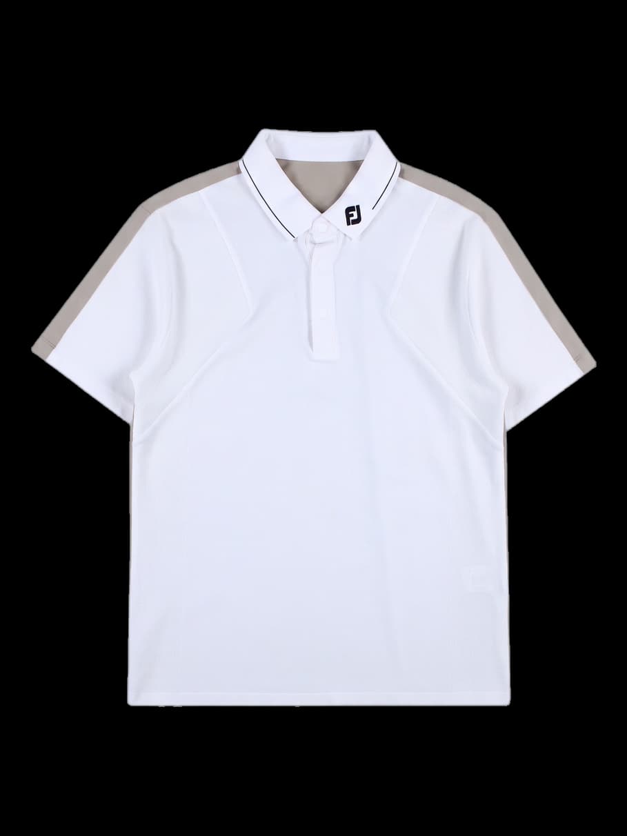 [남성] 컬러 포인트 반팔 카라 티