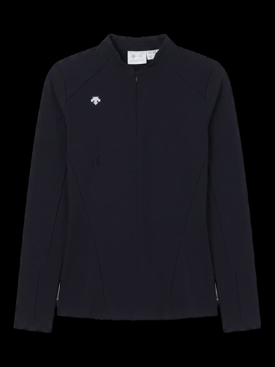 블랙 반집업 긴팔 티셔츠