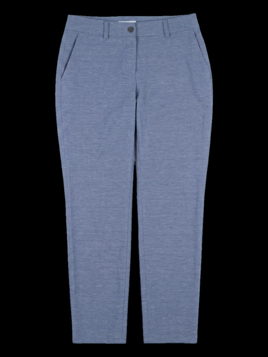 블루 멜란지 슬림핏 팬츠